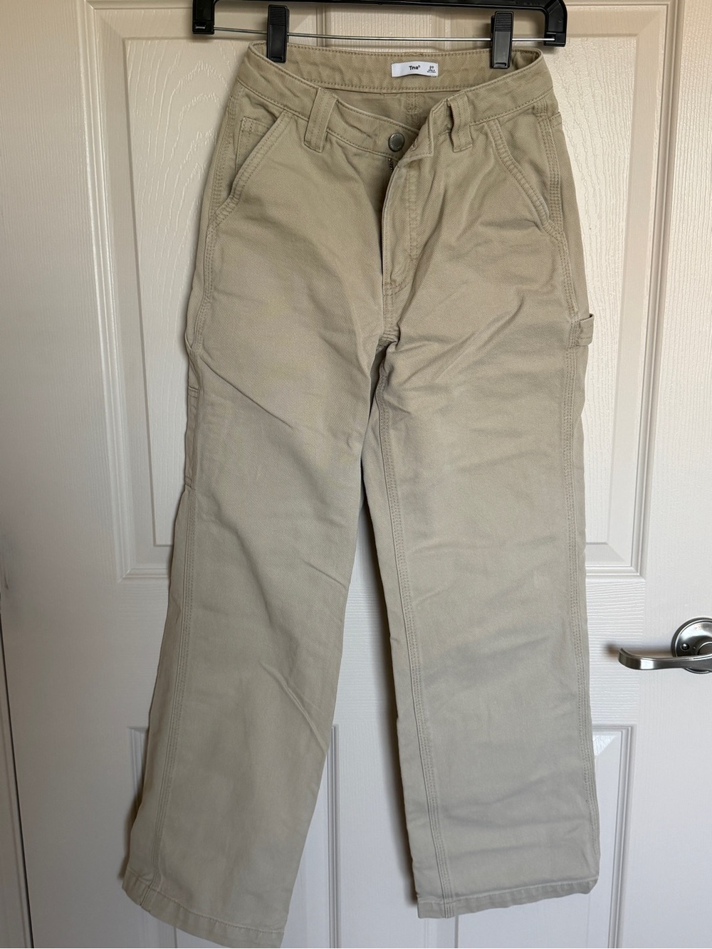 Aritzia Beige Greenwich Straight-Leg Utility Pants